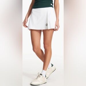 Vuori White Pleated Skater Mini Skirt